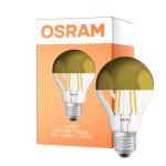 Osram Classic LED E27 Pera Filamento Mirror Oro 4W 400lm - 827 Bianco Molto Caldo | Sostitutiva 35W