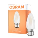 Osram LED B22D Candela Filamento Ghiaccio 4W 470lm - 827 Bianco Molto Caldo | Sostitutiva 40W