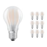 Confezione Multipack 10x Osram CLASSIC LED E27 Pera Filamento Ghiaccio 7.5W 1055lm - 827 Bianco Molto Caldo | Sostitutiva 75W