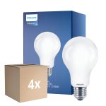 Confezione Multipack 4x Philips Classic LED Bulbo E27 Pera Ghiaccio 17.5W 2452lm - 827 Bianco Molto Caldo | Sostitutiva 150W