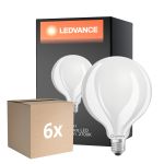 Confezione Multipack 6x Ledvance LED Classic E27 Globe Ghiaccio 11W 1521lm - 827 Bianco Molto Caldo | Dimmerabile - Sostitutiva 100W
