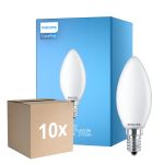 Confezione Multipack 10x Philips Corepro LED Candela E14 Ghiaccio 6.5W 806lm - 827 Bianco Molto Caldo | Sostitutiva 60W