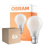 Confezione Multipack 6x Osram Classic LED B22d Pera Filamento Ghiaccio 11W 1521lm - 865 Luce Del Giorno | Dimmerabile - Sostitutiva 100W