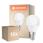 Confezione Multipack 10x Ledvance Classic LED E14 Pera Ghiaccio 4.9W 470lm - 827 Bianco Molto Caldo | Dimmerabile - Sostitutiva 40W