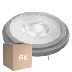 Confezione Multipack 6x Ledvance  SUPERIOR Faretti LED Riflettore G53 AR111 7.4W 450lm 24D - 927 Bianco Molto Caldo | Miglior Resa Cromatica - Dimmerabile - Sostitutiva 50W