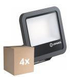 Confezione Multipack 4x Ledvance Proiettore LED Aluminium Nero 69W 9150lm 100D - 830 Luce Calda -  | IP66 - Simmetrico