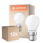 Confezione Multipack 10x Ledvance Classic LED B22 Pera Ghiaccio 3.4W 470lm - 827 Bianco Molto Caldo | Dimmerabile - Sostitutiva 40W
