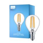 Philips Corepro LED Lustre E14 Sferica Filamento Chiara 6.5W 806lm - 827 Bianco Molto Caldo | Sostitutiva 60W