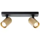 Brilliant Marty Luce da soffitto Aluminium Sabbioso Nero Oro 10W 700lm - 830 Luce Calda -  | Incl. 2x GU10