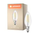 Ledvance Classic LED E14 Candela Filamento Chiara 4.2W 470lm - 927 Bianco Molto Caldo | Miglior resa cromatica - Dimmerabile - Sostitua 40W