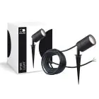 D'Lite Punta Luce Fuse Cavo Dell'Alimentazione Nero | IP65 - Adatto per 1x GU10 | incl. cable 2 Meter