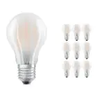 Confezione Multipack 10x Osram CLASSIC LED E27 Pera Filamento Ghiaccio 7.5W 1055lm - 827 Bianco Molto Caldo | Sostitutiva 75W