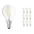Confezione Multipack 10x Osram CLASSIC LED E14 Pera Filamento Chiara 2.5W 250lm - 827 Bianco Molto Caldo | Sostitutiva 25W