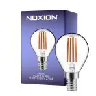 Noxion Lucent Lustre LED E14 Sferica Filamento Chiara 4.5W 470lm - 827 Bianco Molto Caldo | Dimmerabile - Sostitutiva 40W