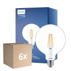 Confezione Multipack 6x Philips MASTER Value LED Globe E27 120mm Filamento Chiara 5.9W 806lm - 927 Bianco Molto Caldo | Miglior Resa Cromatica - Sostitutiva 60W