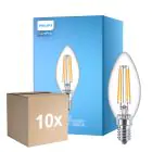 Confezione Multipack 10x Philips Corepro LED Candela E14 Filamento Chiara 6.5W 806lm - 840 Bianco Freddo | Sostitutiva 60W