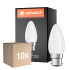 Confezione Multipack 10x Ledvance Classic Performance LED Bulbo B22d Candela Filamento Ghiaccio 4.8W 470lm - 827 Bianco Molto Caldo | Dimmerabile - Sostitutiva 40W