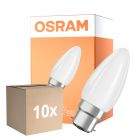 Confezione Multipack 10x Osram Parathom Classic LED B22d Candela Filamento Ghiaccio 4.8W 470lm - 827 Bianco Molto Caldo | Dimmerabile - Sostitutiva 40W