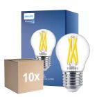 Confezione Multipack 10x Philips MASTER LED E27 Sferica Filamento Chiara 5.9W 806lm - 922-927 Dim To Warm | Miglior Resa Cromatica - Dimmerabile - Sostitutiva 60W