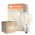 Confezione Multipack 10x Ledvance Classic LED E27 Pera Filamento Chiara 7.5W 1055lm - 940 Bianco Freddo | Miglior Resa Cromatica - Dimmerabile - Sostitutiva 75W