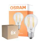Confezione Multipack 6x Osram LED Superstar E27 Pera Filamento Chiara 7.5W 1055lm - 940 Bianco Freddo | Miglior Resa Cromatica - Dimmerabile - Sostitutiva 75W