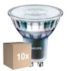 Confezione Multipack 10x Philips MASTER Faretti LED ExpertColore GU10 PAR16 5.5W 400lm 25D - 940 Bianco Freddo | Miglior Resa Cromatica - Dimmerabile - Sostitutiva 50W