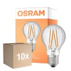 Confezione Multipack 10x Osram Led Star Classic LED E27 Pera Filamento Chiara 4.9W 470lm - 827 Bianco Molto Caldo | Sensore Di Luce