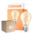 Confezione Multipack 6x Osram Vintage 1906 LED Classic Slim E27 Pera Filamento Oro 8W 806lm - 922 Bianco Molto Caldo | Miglior Resa Cromatica - Dimmerabile - Sostitutiva 60W