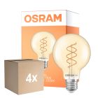 Confezione Multipack 4x Osram Vintage 1906 LED E27 Globe Filamento Twist Oro 8W 806lm - 922 Bianco Molto Caldo | Miglior Resa Cromatica - Dimmerabile - Sostitutiva 60W