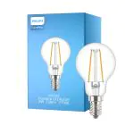 Philips Corepro LED Lustre E14 Sferica Filamento Chiara 2W 250lm - 827 Bianco Molto Caldo | Sostitutiva 25W
