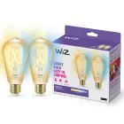 Pacco doppio 2x WiZ Smart LED E27 Edison Filamento Oro 7W 640lm | Miglior Resa Cromatica - Dimmerabile - Sostitutiva 50W