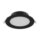 Noxion Downlight LED Hera Piatto Incasso Nero 21W 2400lm 100D - 827-830-840 CCT | 214mm - Ritaglio 200mm